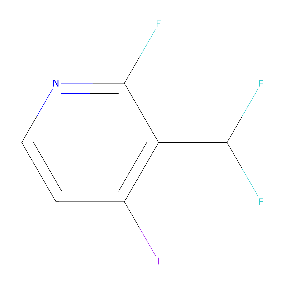 3-(Difluoromethyl)-2-fluoro-4-iodopyridine molecular structure, CAS 1446786-38-4