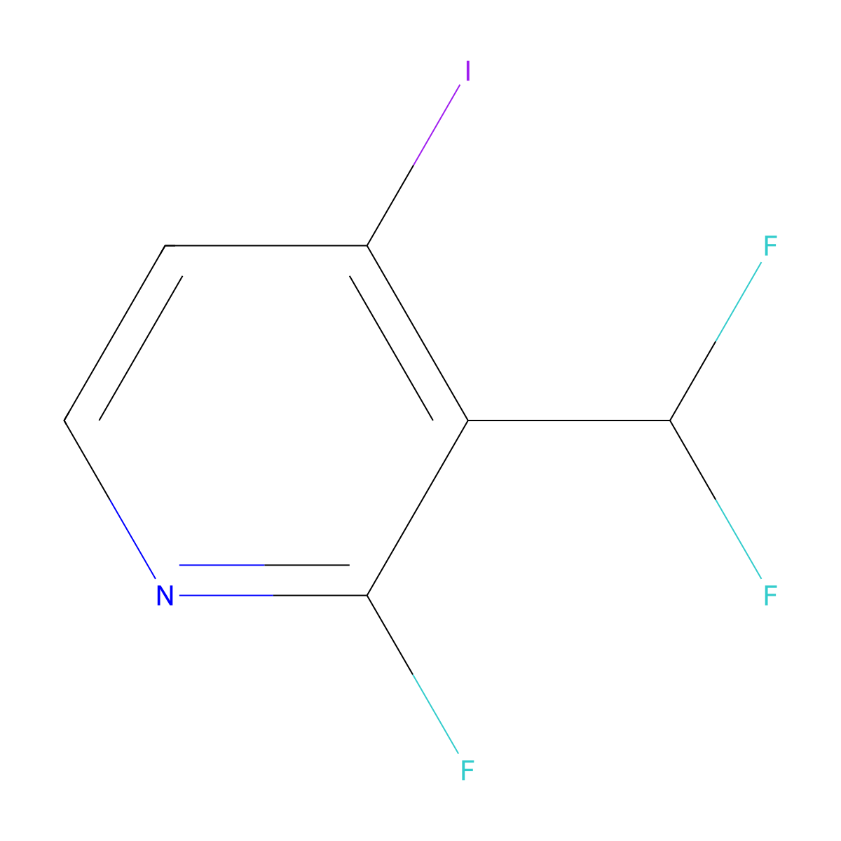 3-(Difluoromethyl)-2-fluoro-4-iodopyridine molecular structure, CAS 1446786-38-4