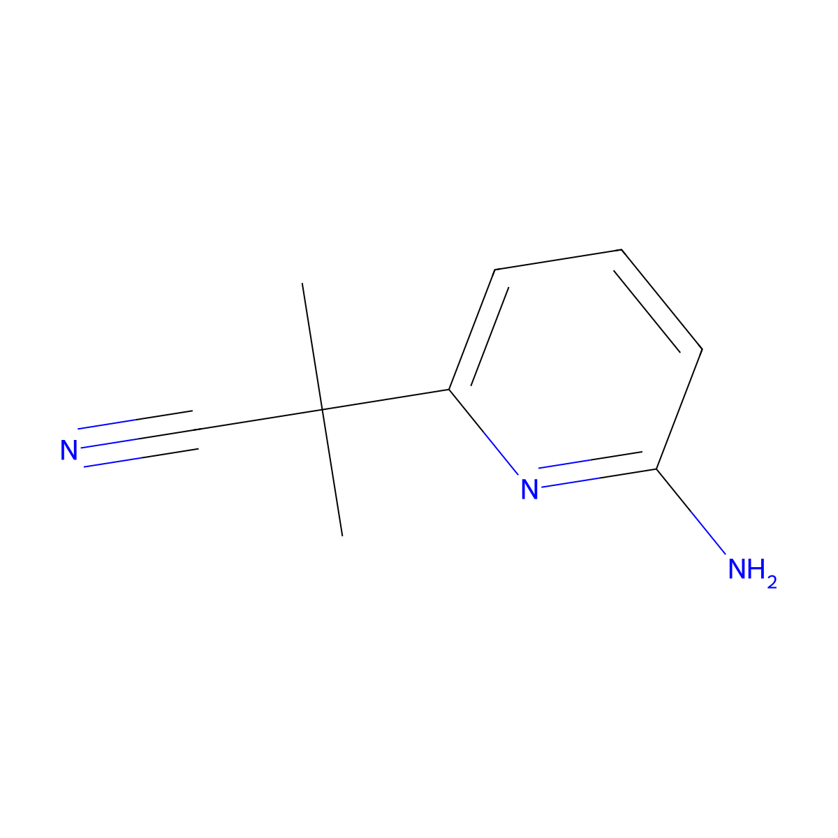 2-(6-Aminopyridin-2-yl)-2-methylpropanenitrile molecular structure, CAS 1446793-19-6