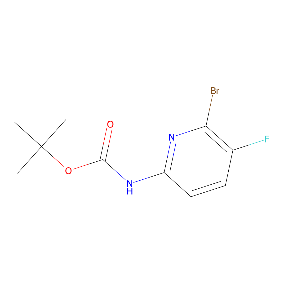 Tert-butyl (6-bromo-5-fluoropyridin-2-YL)carbamate molecular structure, CAS 1446793-48-1
