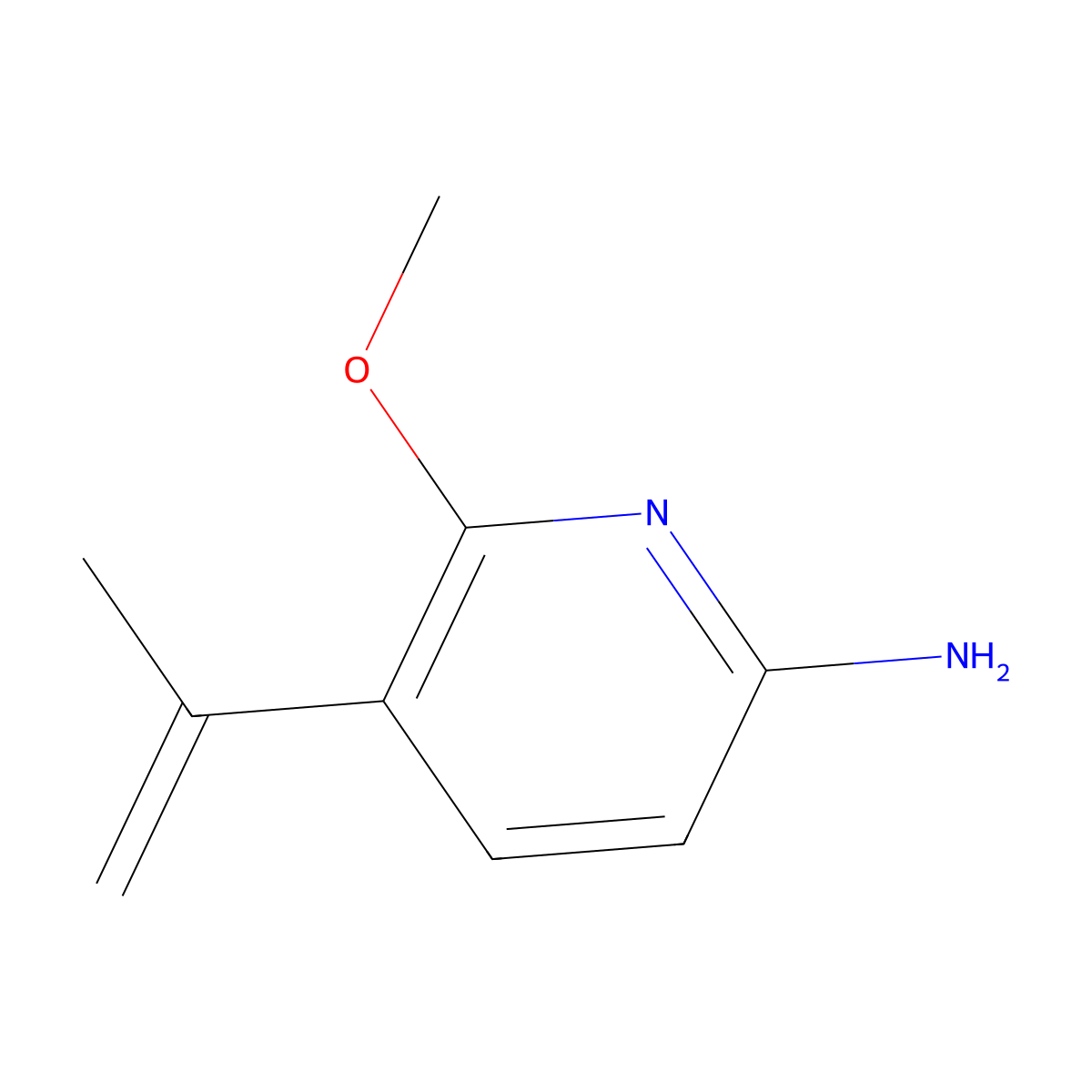 6-Methoxy-5-(prop-1-en-2-yl)pyridin-2-amine molecular structure, CAS 1446793-61-8