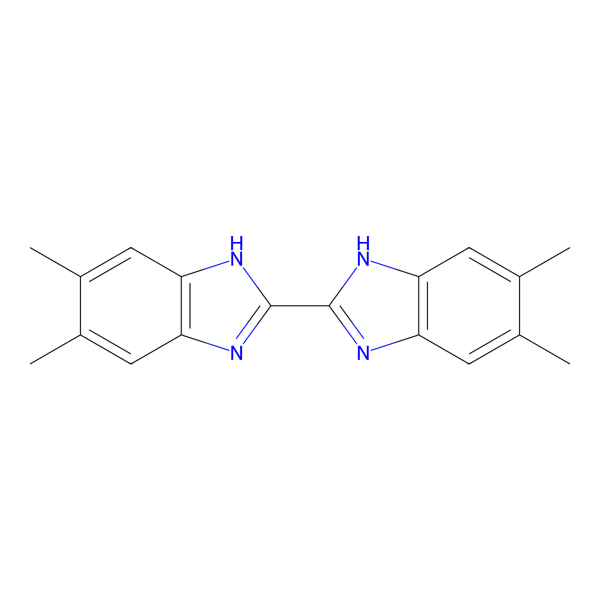 5,5',6,6'-Tetramethyl-2,2'-bibenzimidazole molecular structure, CAS 14468-52-1