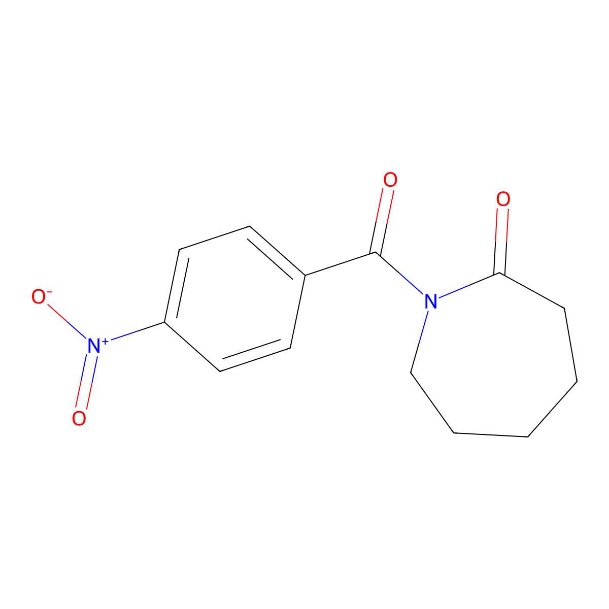 2H-Azepin-2-one, hexahydro-1-(4-nitrobenzoyl)- molecular structure, CAS 14468-76-9