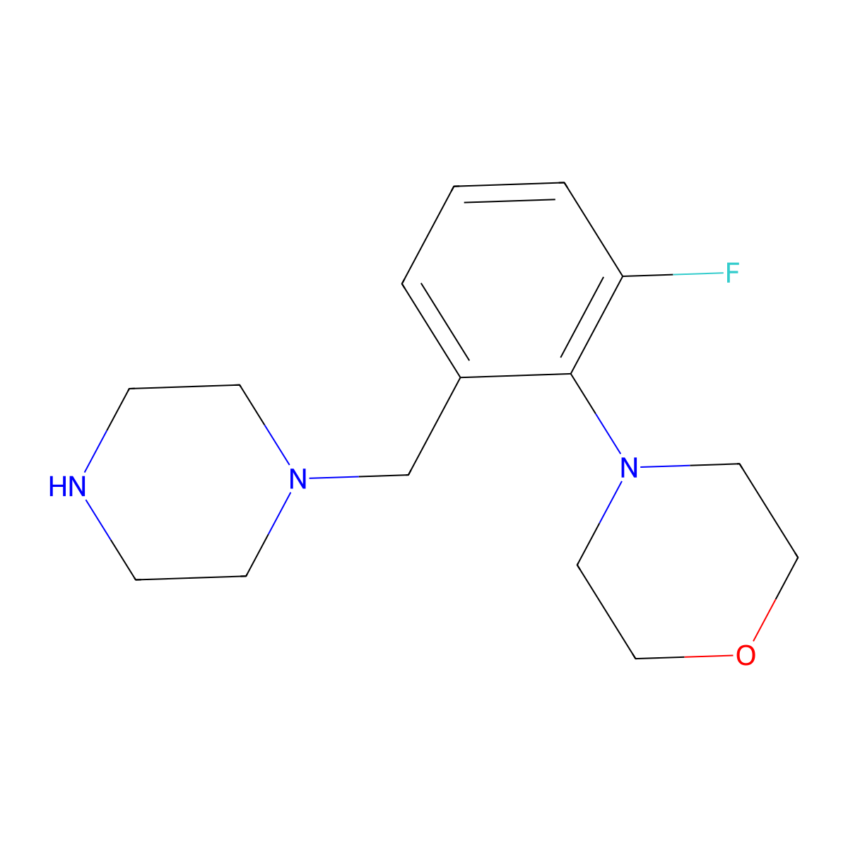 4-(2-Fluoro-6-[(piperazin-1-yl)methyl]phenyl)morpholine molecular structure, CAS 1446818-62-7