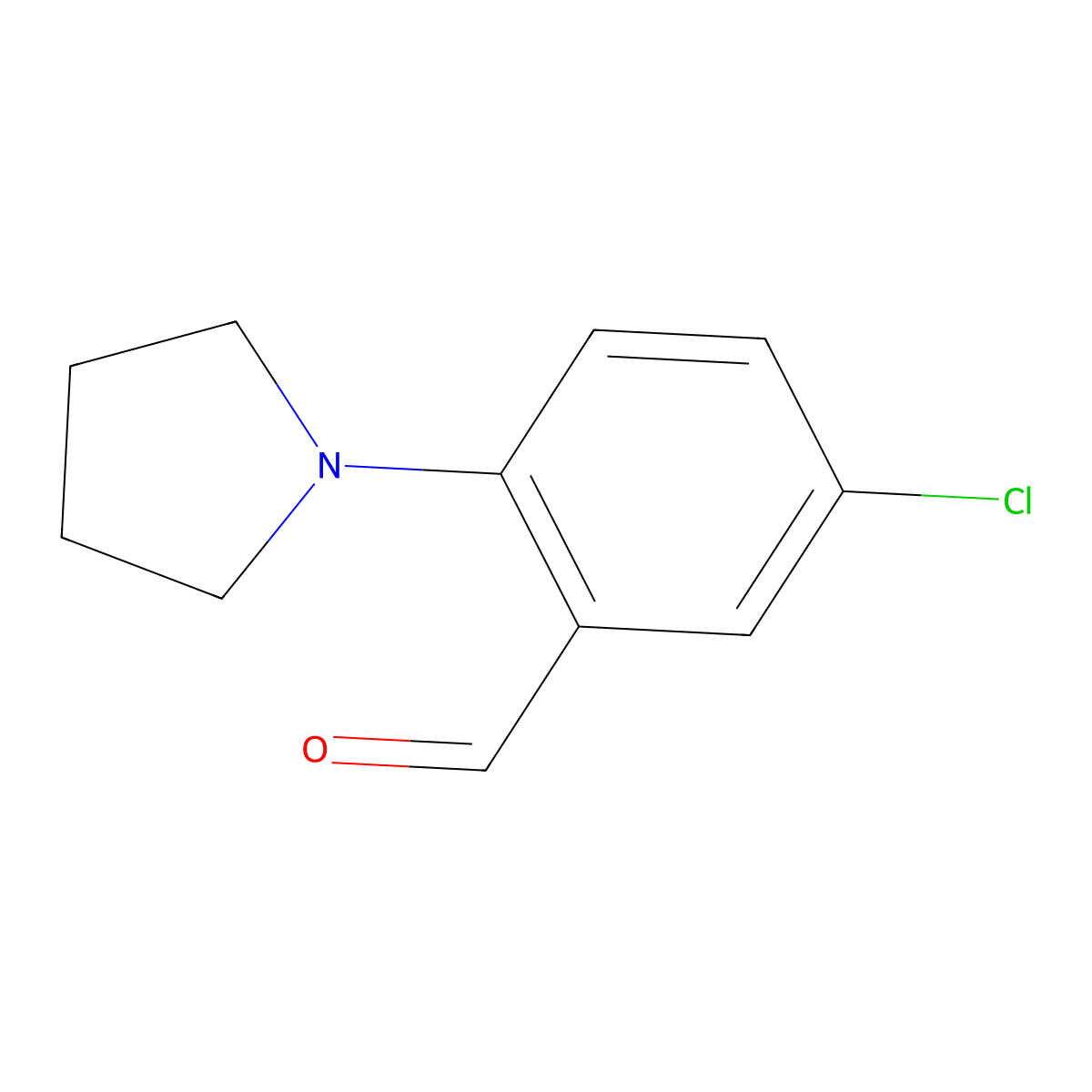 5-Chloro-2-(pyrrolidin-1-yl)benzaldehyde molecular structure, CAS 1446818-73-0