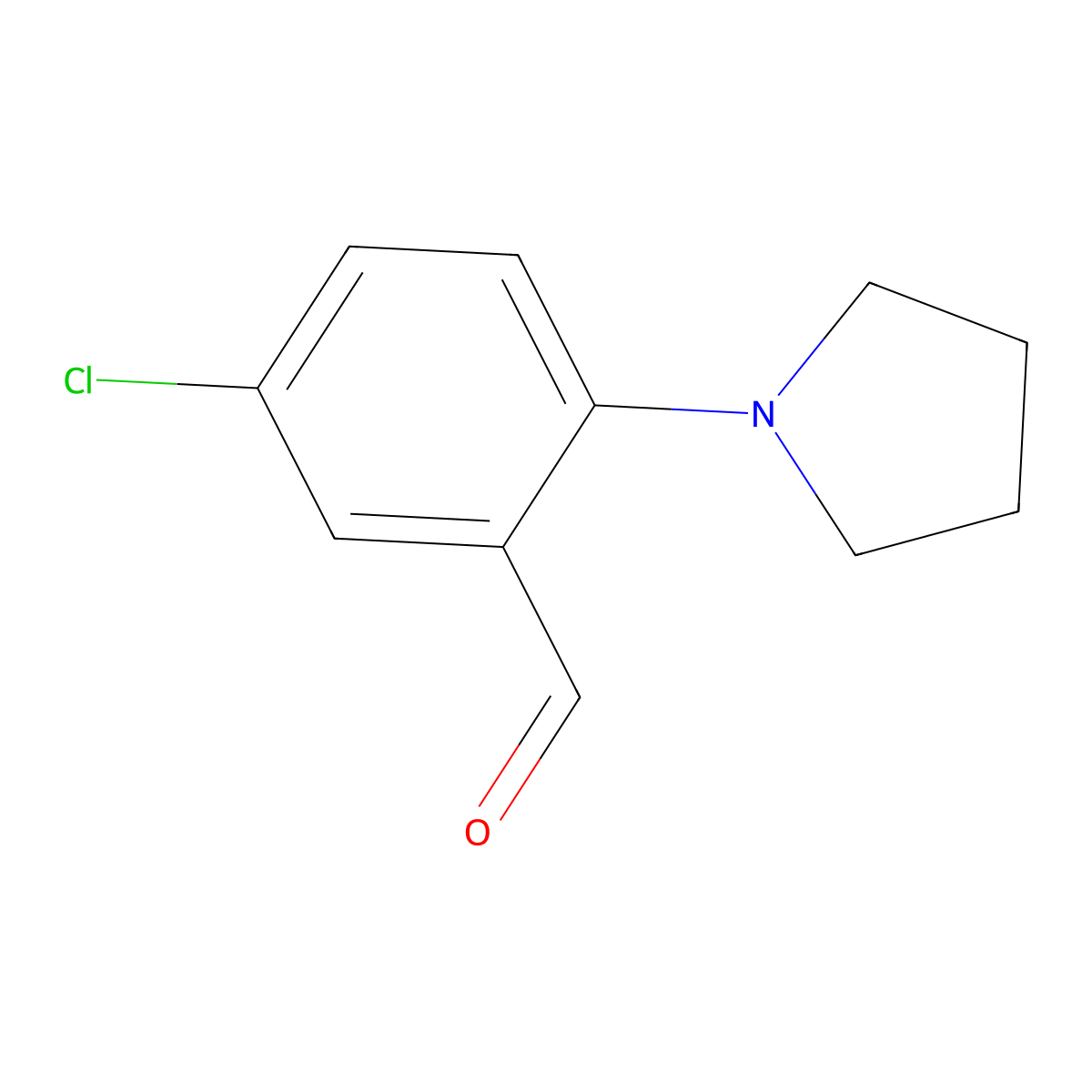 5-Chloro-2-(pyrrolidin-1-yl)benzaldehyde molecular structure, CAS 1446818-73-0