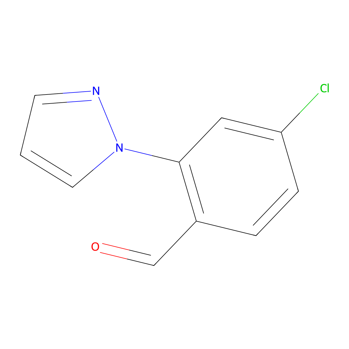 4-Chloro-2-(1H-pyrazol-1-yl)benzaldehyde molecular structure, CAS 1446818-92-3