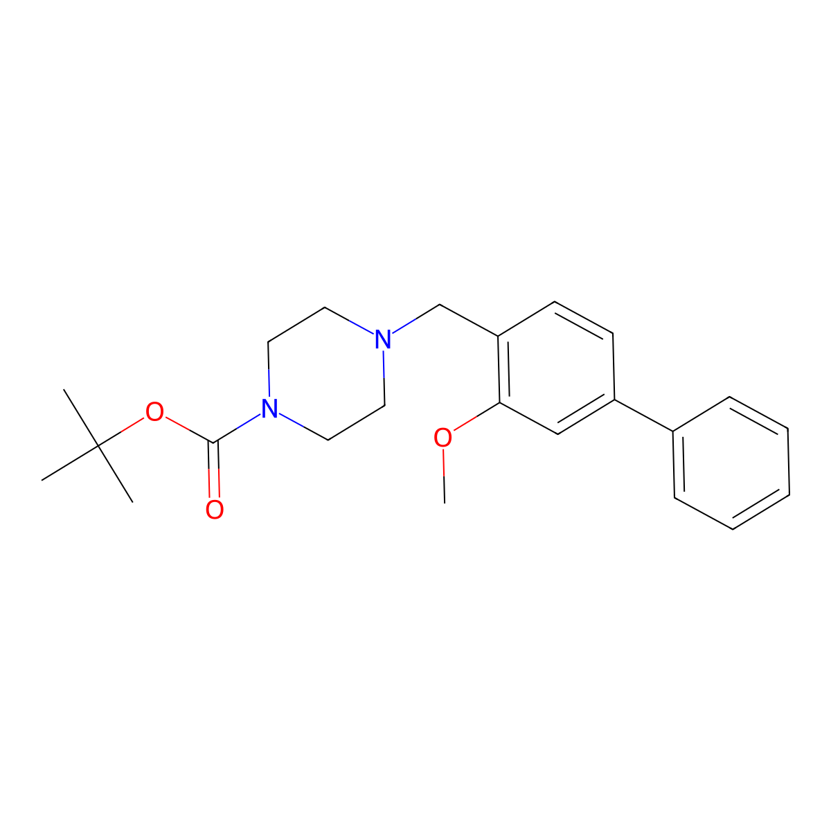 Tert-butyl 4-[(2-methoxy-4-phenylphenyl)methyl]piperazine-1-carboxylate molecular structure, CAS 1446819-47-1