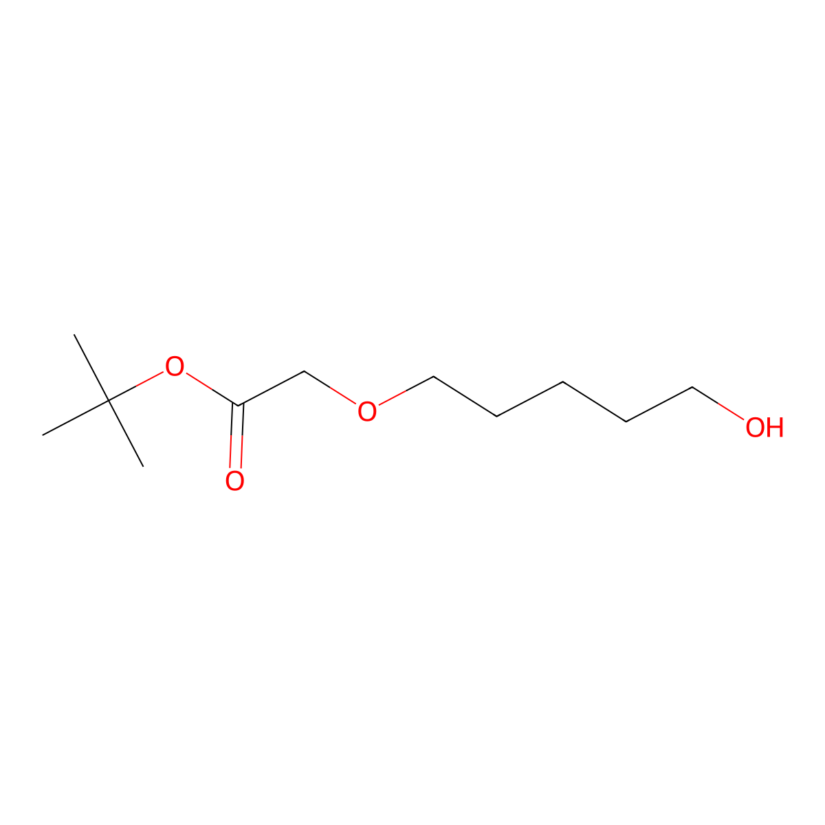 (5-Hydroxypentyloxy)-acetic acid tert-butyl ester molecular structure, CAS 144682-02-0