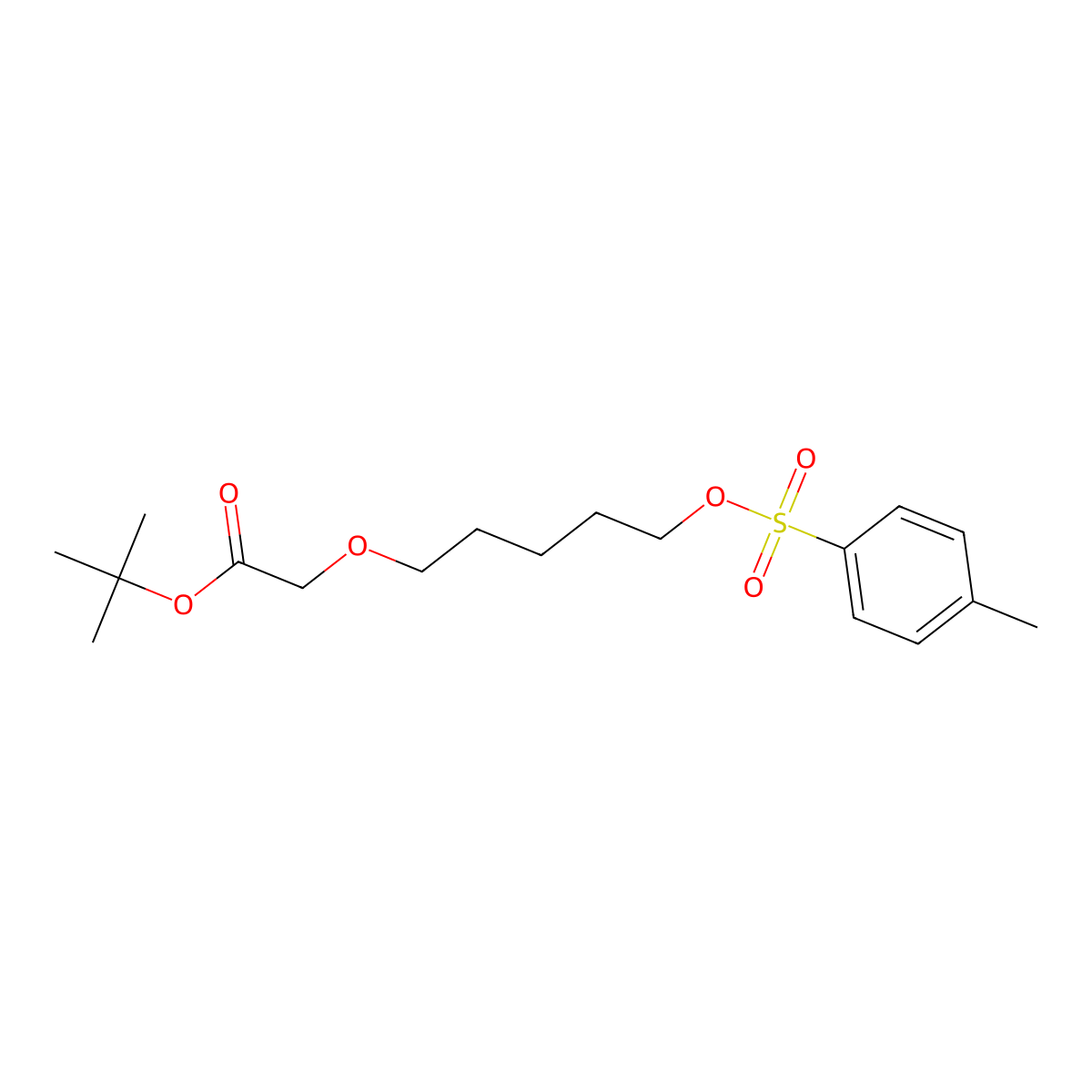 Tert-butyl 2-((5-(tosyloxy)pentyl)oxy)acetate molecular structure, CAS 144682-06-4