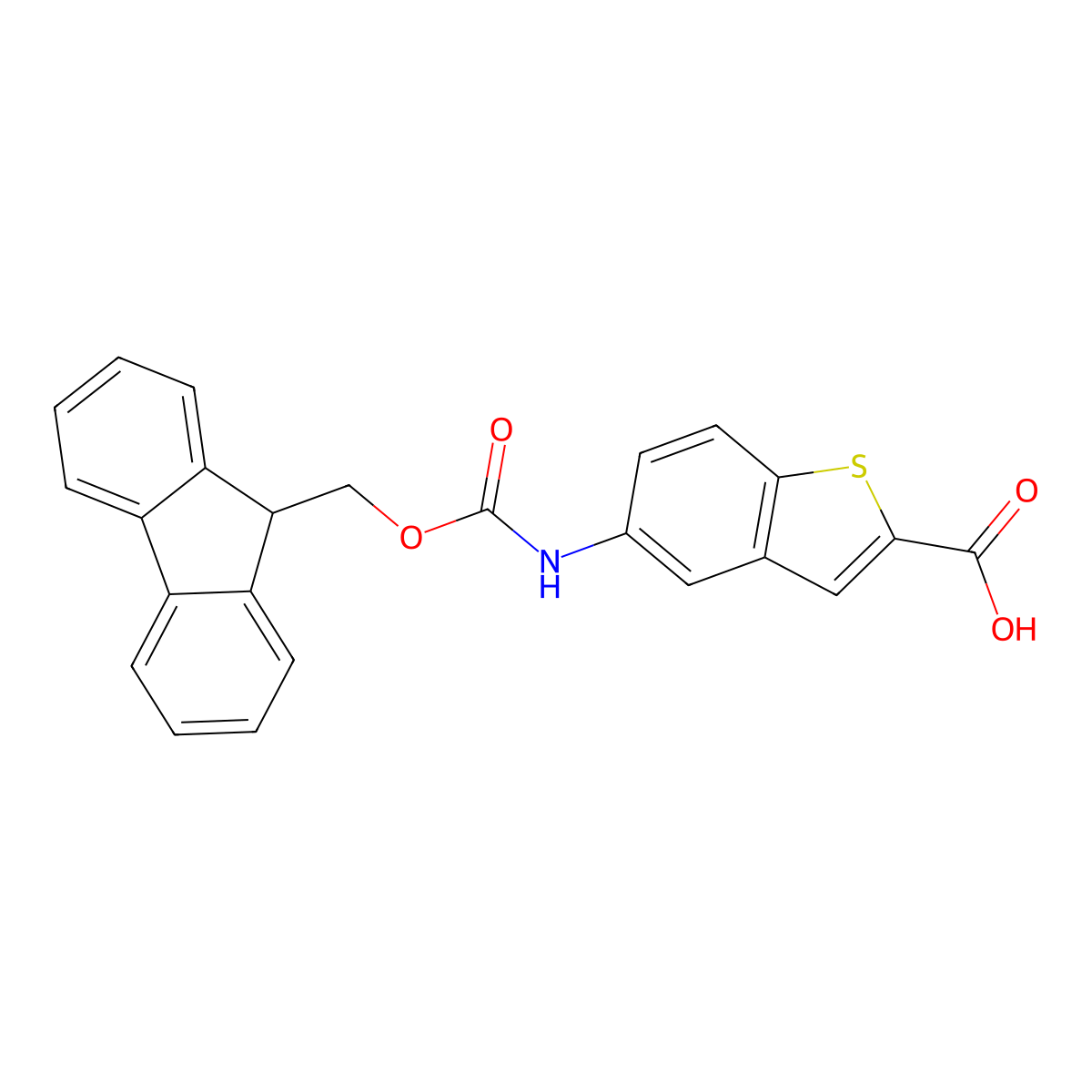 5-{[(9H-fluoren-9-ylmethoxy)carbonyl]amino}-1-benzothiophene-2-carboxylic acid molecular structure, CAS 1446859-88-6