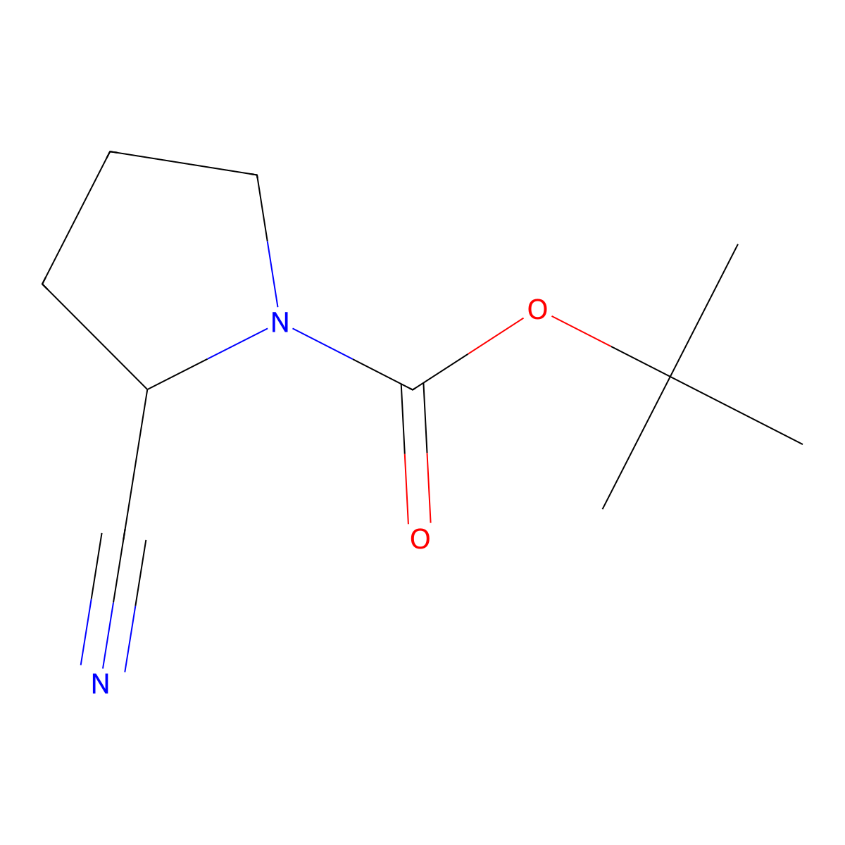 tert-Butyl 2-cyanopyrrolidine-1-carboxylate molecular structure, CAS 144688-70-0
