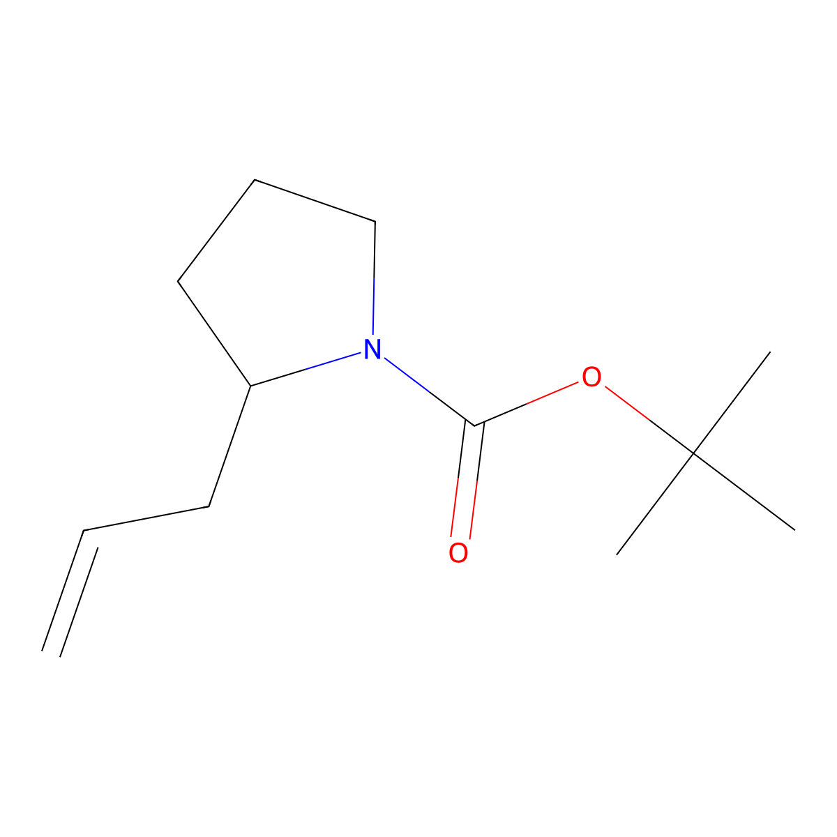 Tert-butyl 2-(prop-2-en-1-yl)pyrrolidine-1-carboxylate molecular structure, CAS 144688-83-5
