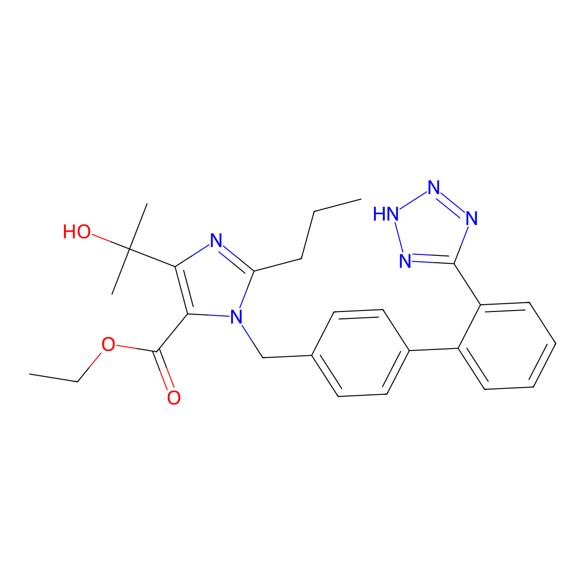 Olmesartan Ethyl Ester molecular structure, CAS 144689-23-6