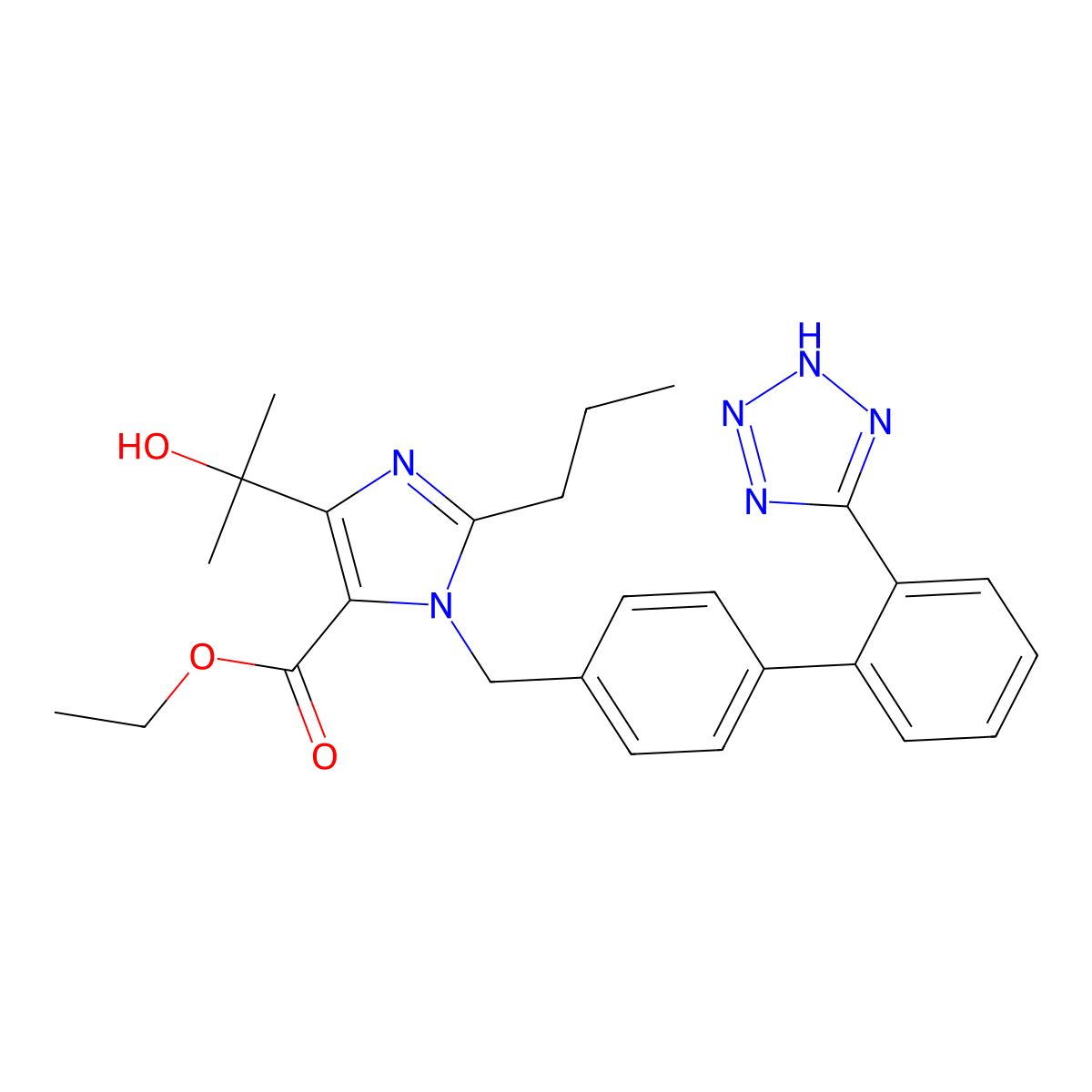 Olmesartan Ethyl Ester molecular structure, CAS 144689-23-6