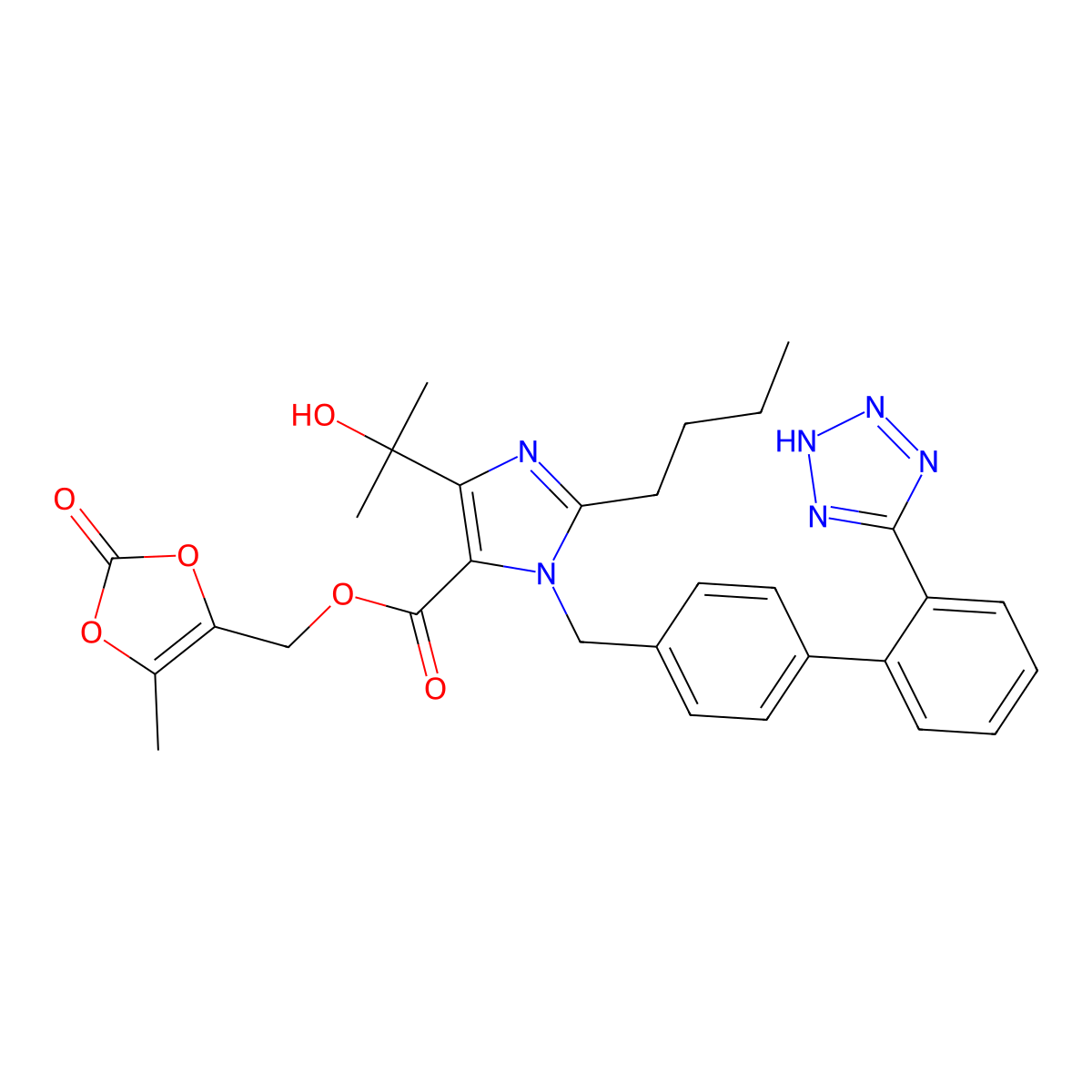N-Butyl Olmesartan Medoxomil molecular structure, CAS 144689-78-1
