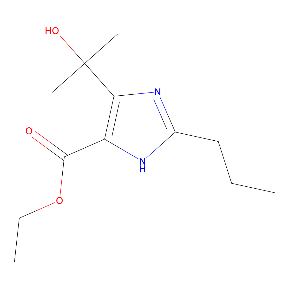 Ethyl 4-(2-hydroxypropan-2-yl)-2-propyl-1H-imidazole-5-carboxylate molecular structure, CAS 144689-93-0