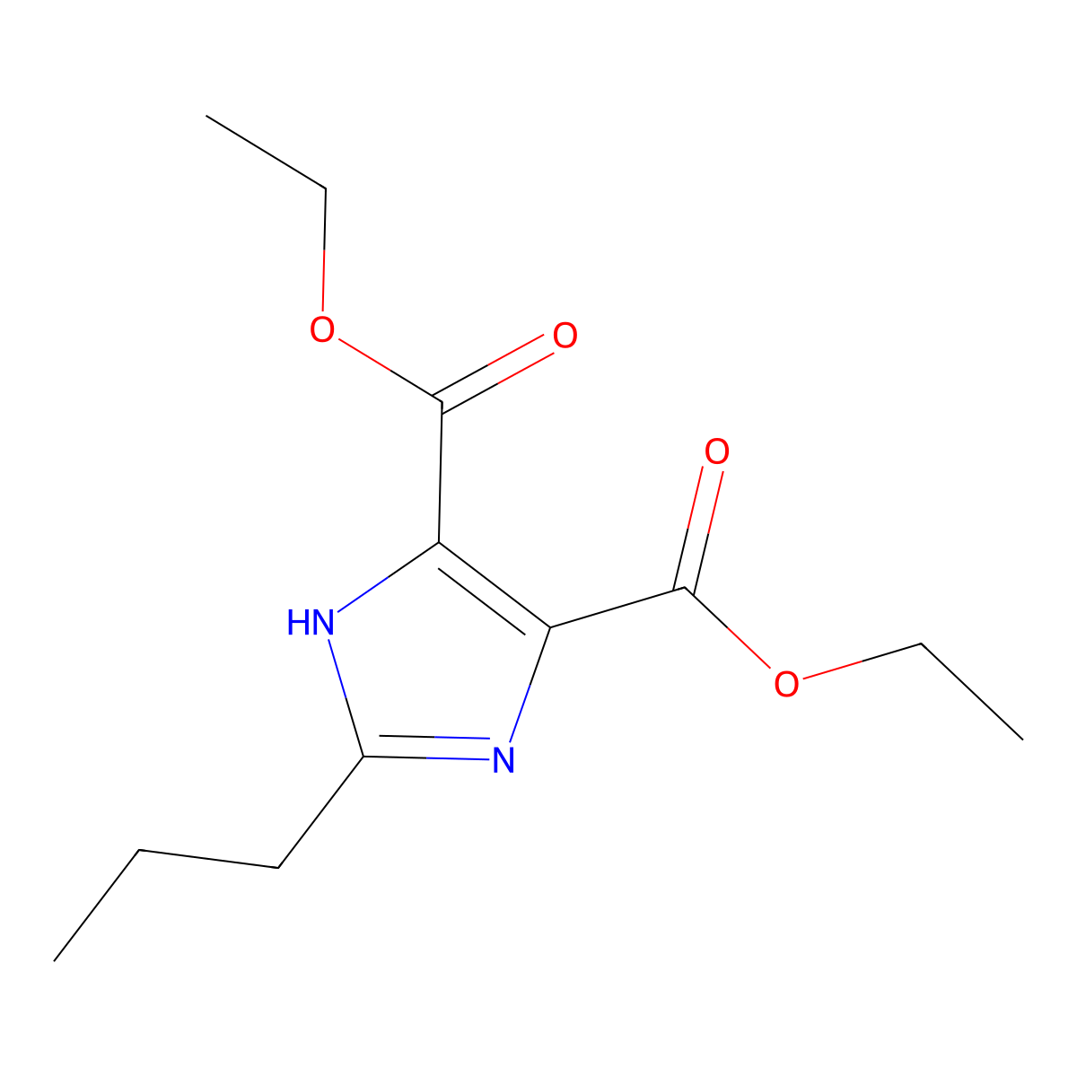 1H-Imidazole-4,5-dicarboxylic acid, 2-propyl-, 4,5-diethyl ester molecular structure, CAS 144689-94-1