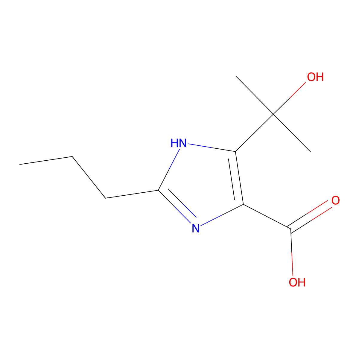 4-(2-Hydroxypropan-2-yl)-2-propyl-1h-imidazole-5-carboxylic acid molecular structure, CAS 144690-04-0