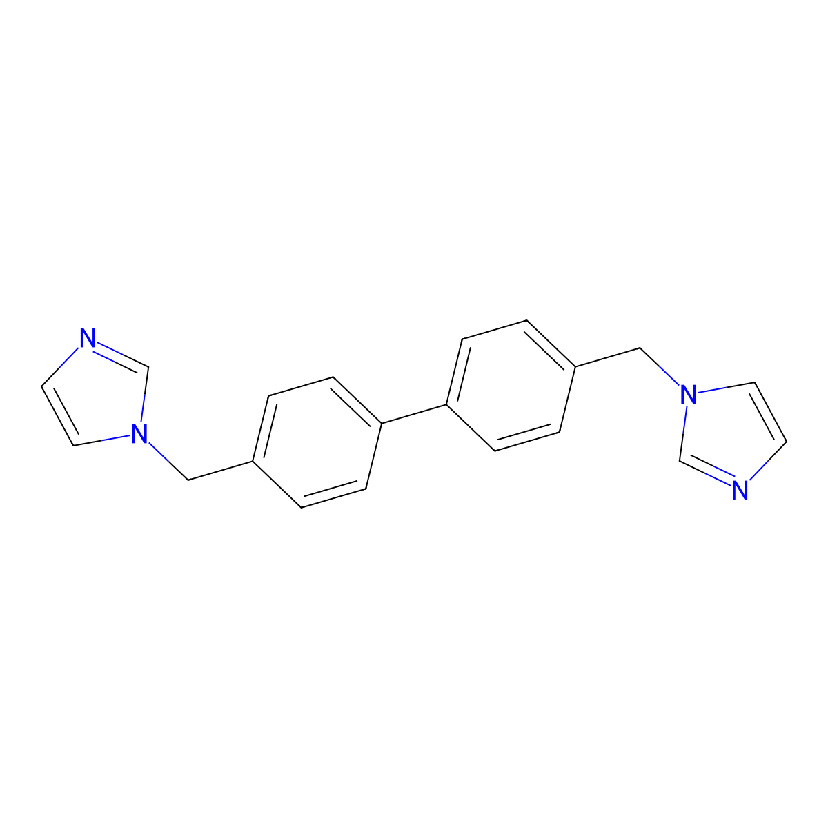 1-[[4-[4-(Imidazol-1-ylmethyl)phenyl]phenyl]methyl]imidazole molecular structure, CAS 144693-25-4