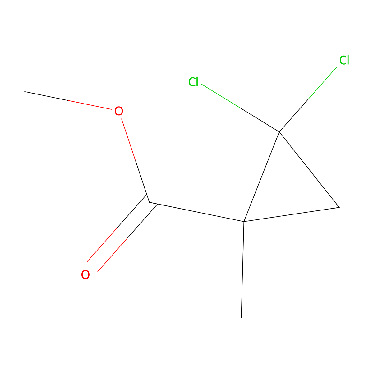 Methyl 2,2-dichloro-1-methylcyclopropanecarboxylate molecular structure, CAS 1447-13-8