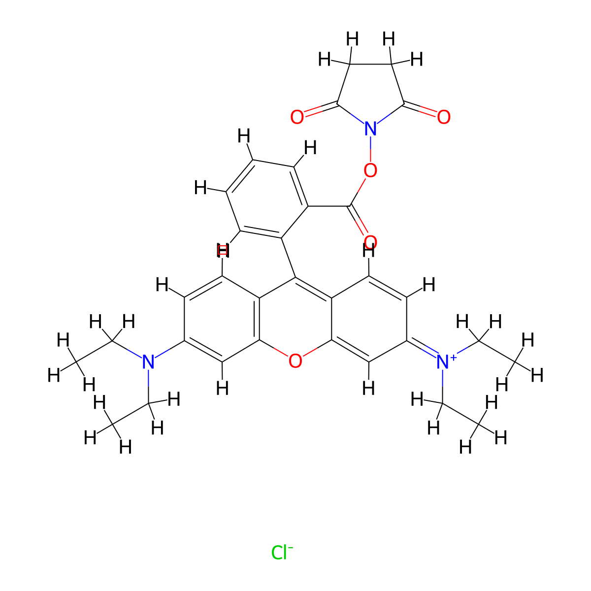 Rhodamine B nhs ester molecular structure, CAS 144700-55-0