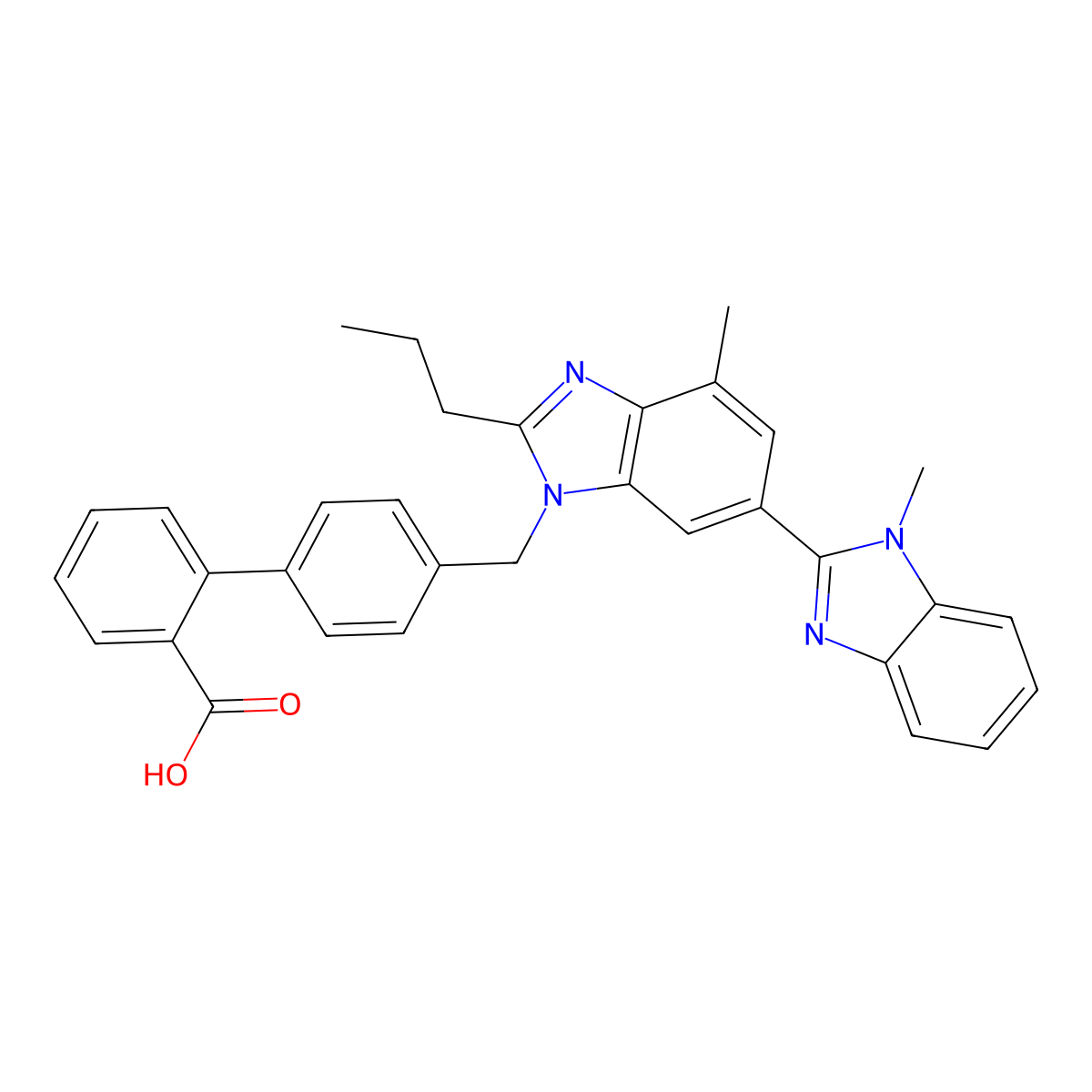 Telmisartan molecular structure, CAS 144701-48-4