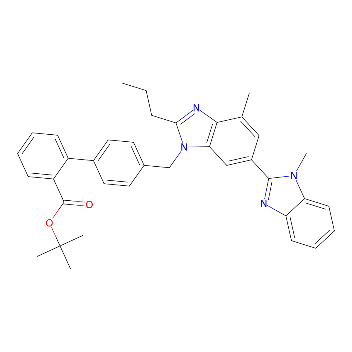 Telmisartan tert-butyl ester molecular structure, CAS 144702-26-1