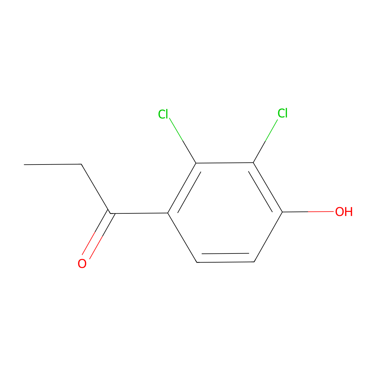 1-(2,3-Dichloro-4-hydroxyphenyl)propan-1-one molecular structure, CAS 1447024-75-0