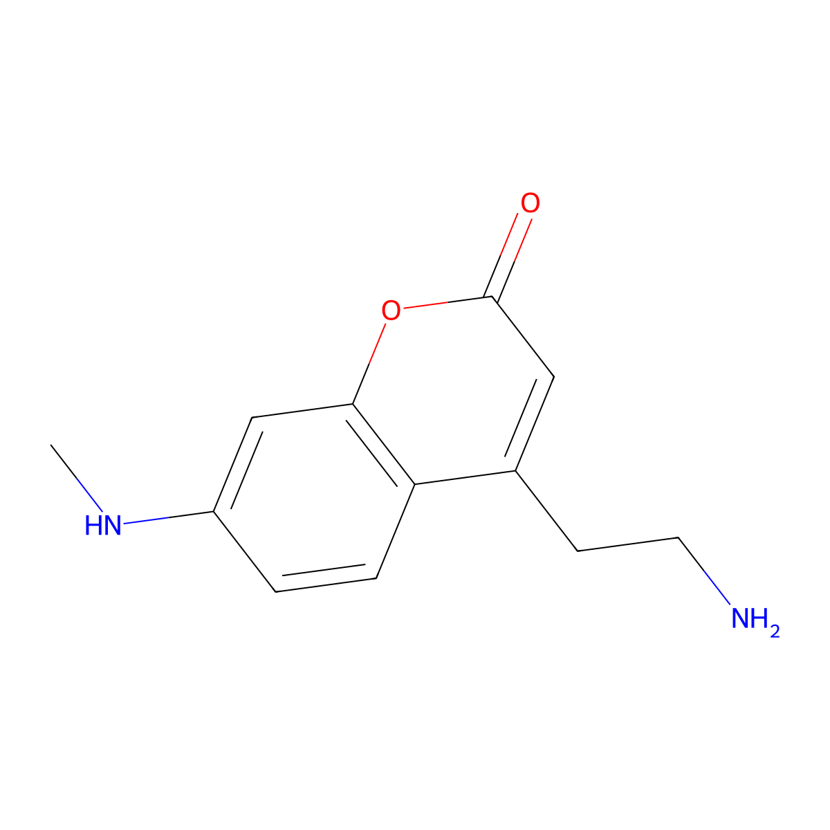4-(2-Aminoethyl)-7-(methylamino)-2H-Chromen-2-one molecular structure, CAS 1447064-49-4