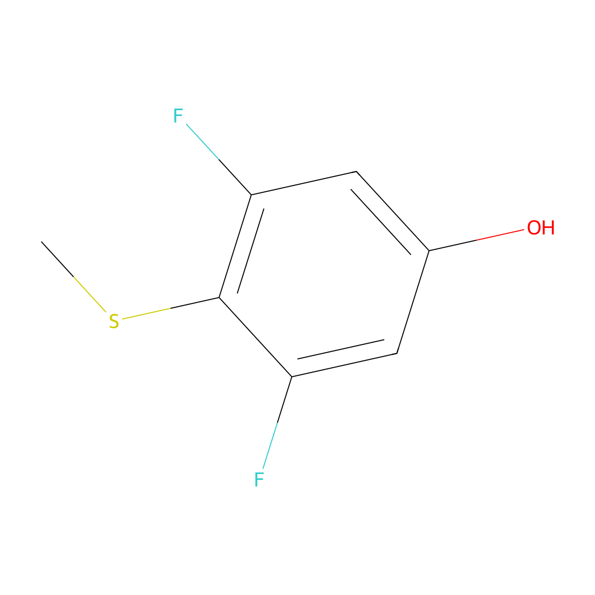 3,5-Difluoro-4-(methythio)phenol molecular structure, CAS 1447123-13-8