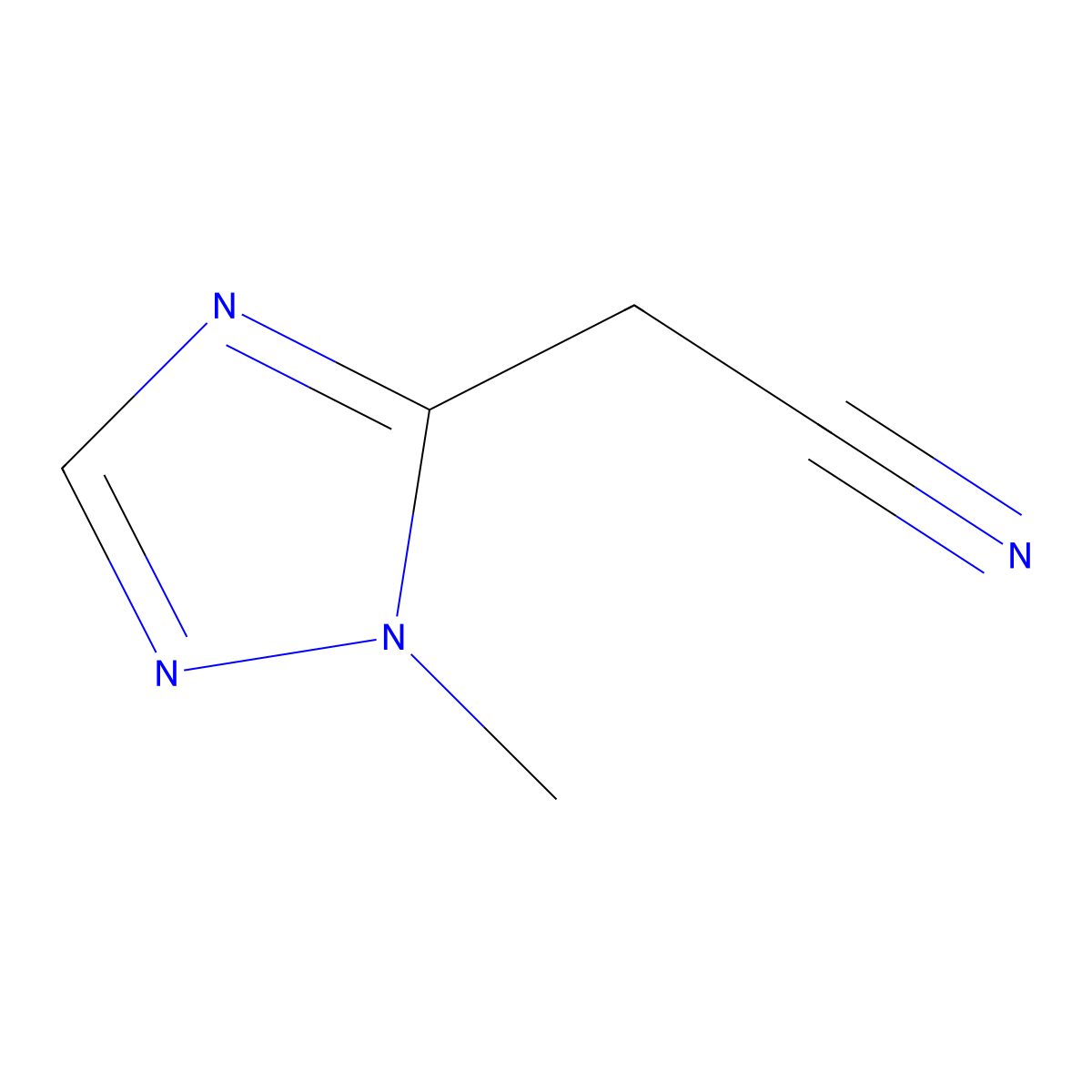 2-(1-methyl-1H-1,2,4-triazol-5-yl)acetonitrile molecular structure, CAS 1447159-02-5