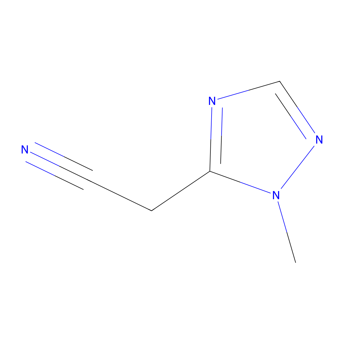 2-(1-methyl-1H-1,2,4-triazol-5-yl)acetonitrile molecular structure, CAS 1447159-02-5