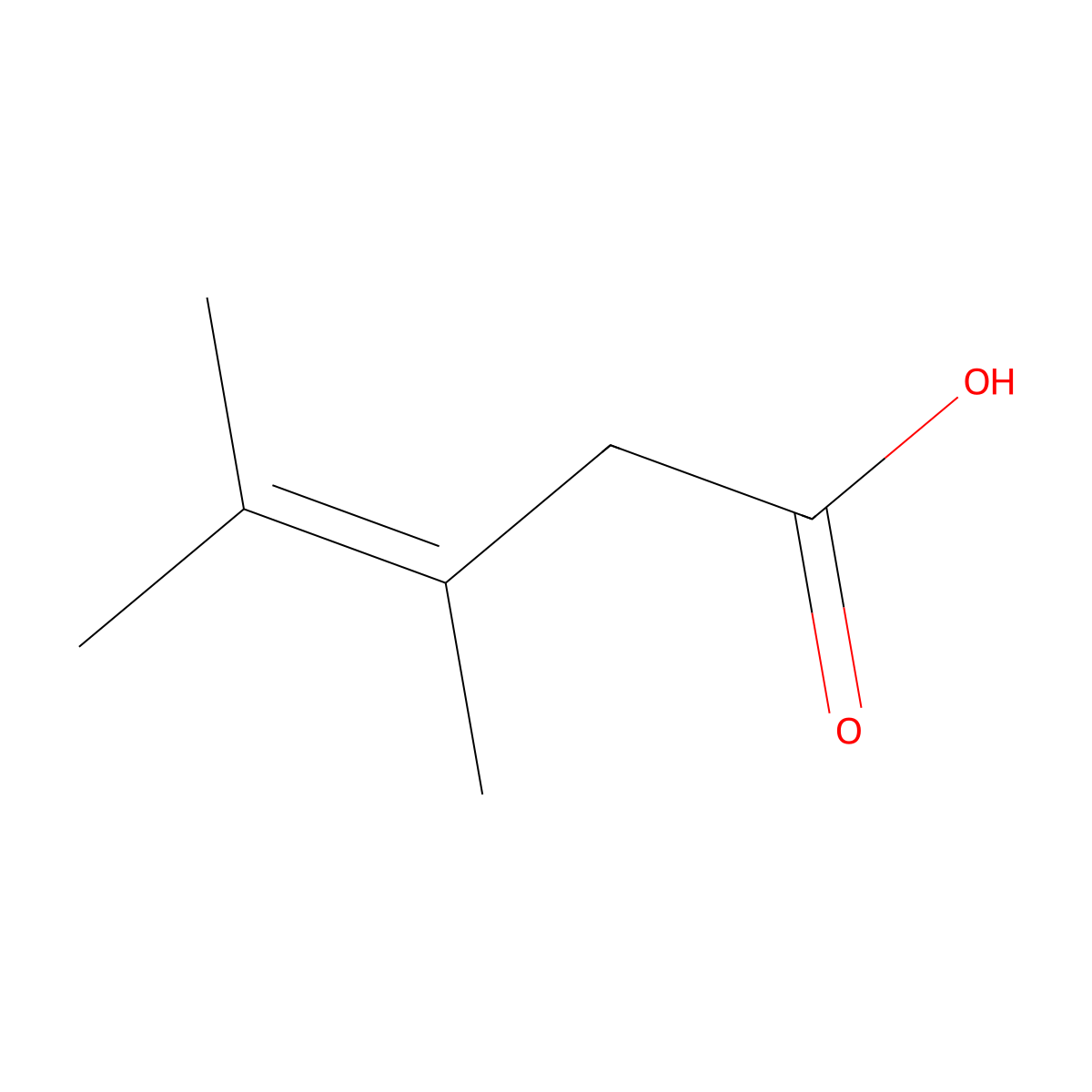 3,4-Dimethylpent-3-enoic acid molecular structure, CAS 14472-55-0