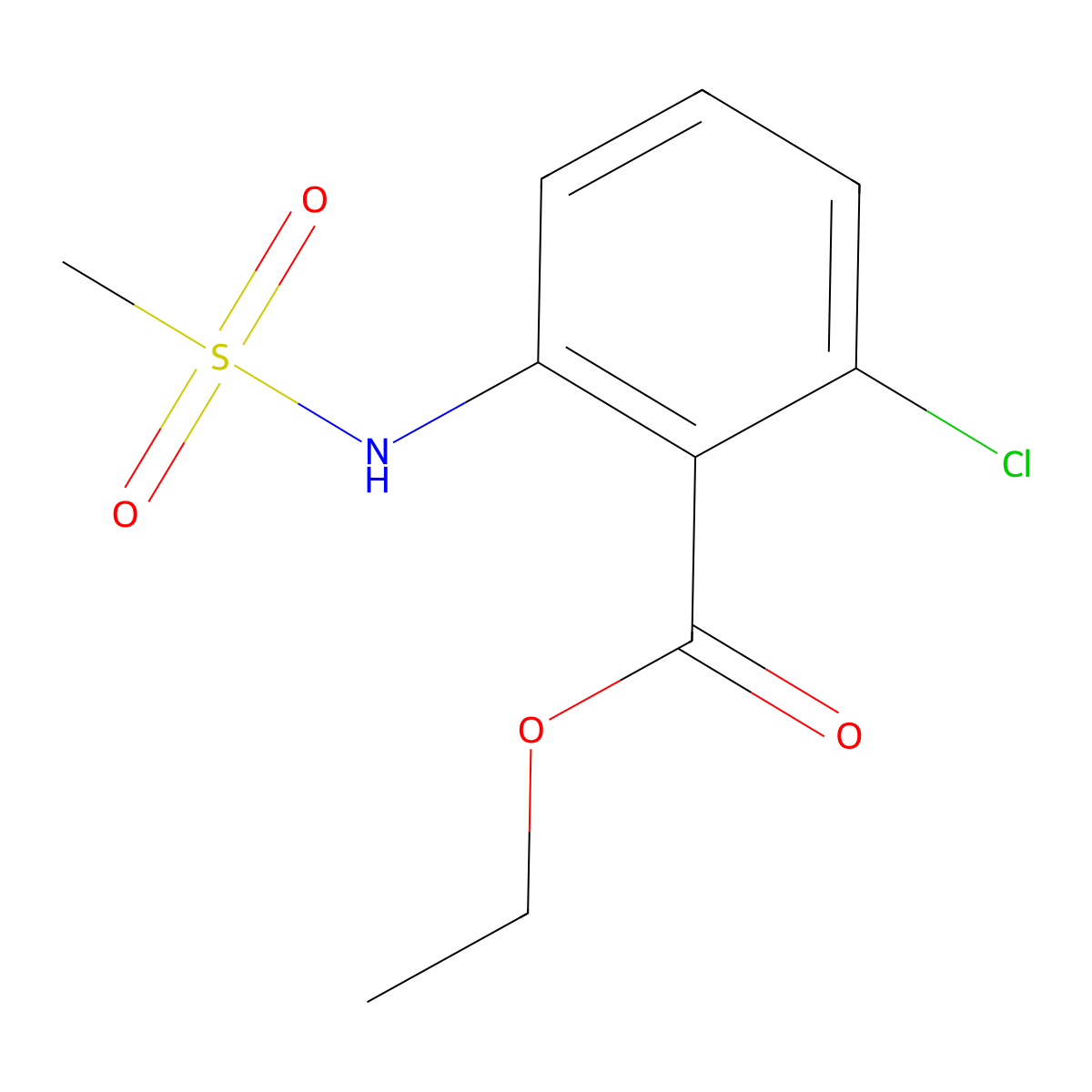 Ethyl 2-Chloro-6-(methylsulfonamido)benzoate molecular structure, CAS 1447213-80-0