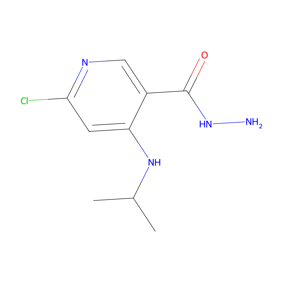 6-Chloro-4-(isopropylamino)nicotinohydrazide molecular structure, CAS 1447226-53-0
