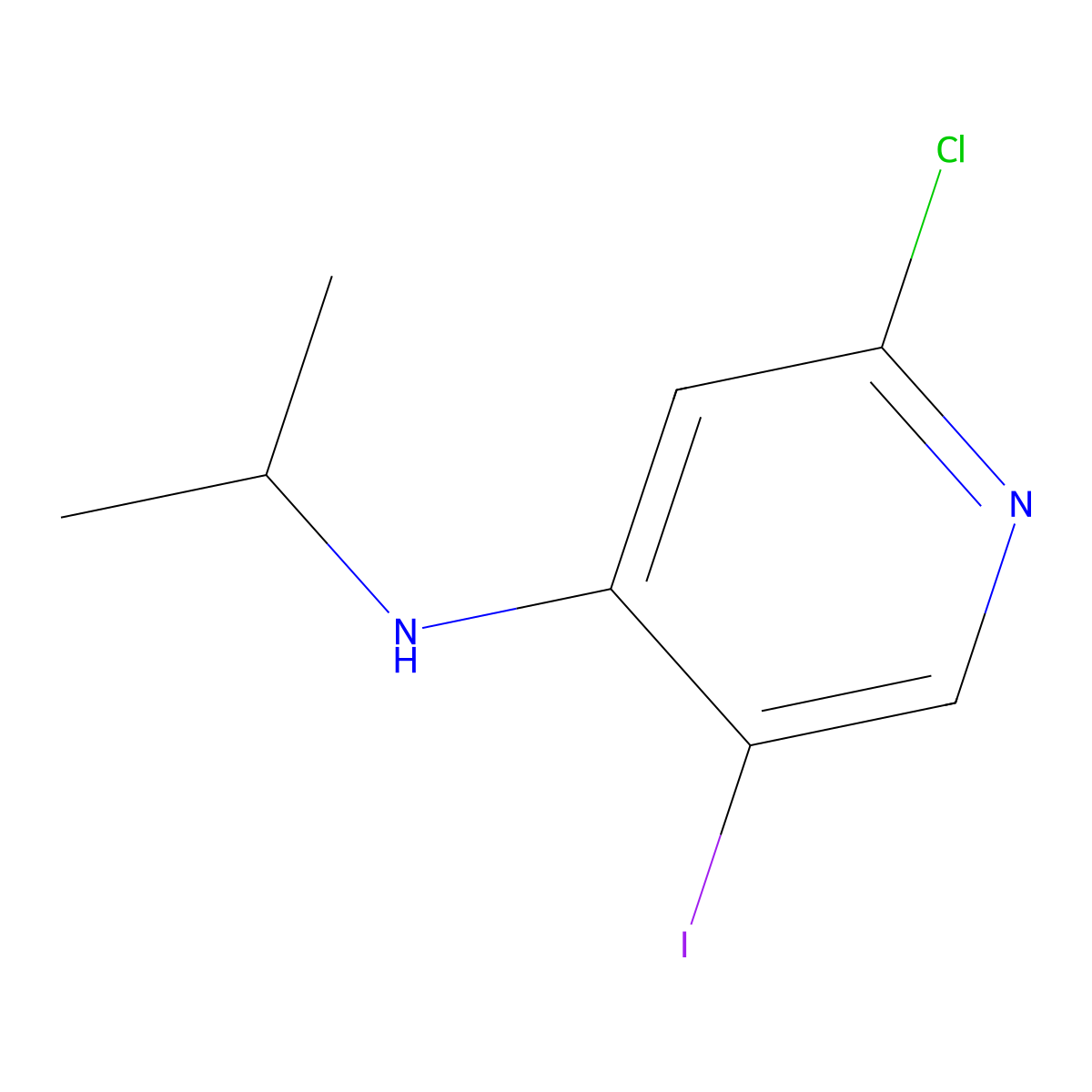 2-Chloro-5-iodo-N-isopropylpyridin-4-amine molecular structure, CAS 1447227-69-1