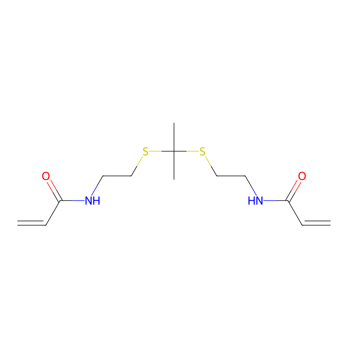 N,N'-[[Propane-2,2-diylbis(sulfanediyl)]bis(ethane-2,1-diyl)]diacrylamide molecular structure, CAS 1447231-27-7