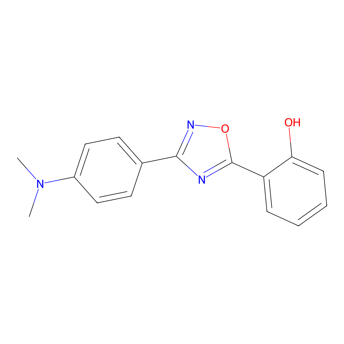 2-{3-[4-(Dimethylamino)phenyl]-1,2,4-oxadiazol-5-yl}phenol molecular structure, CAS 144726-73-8