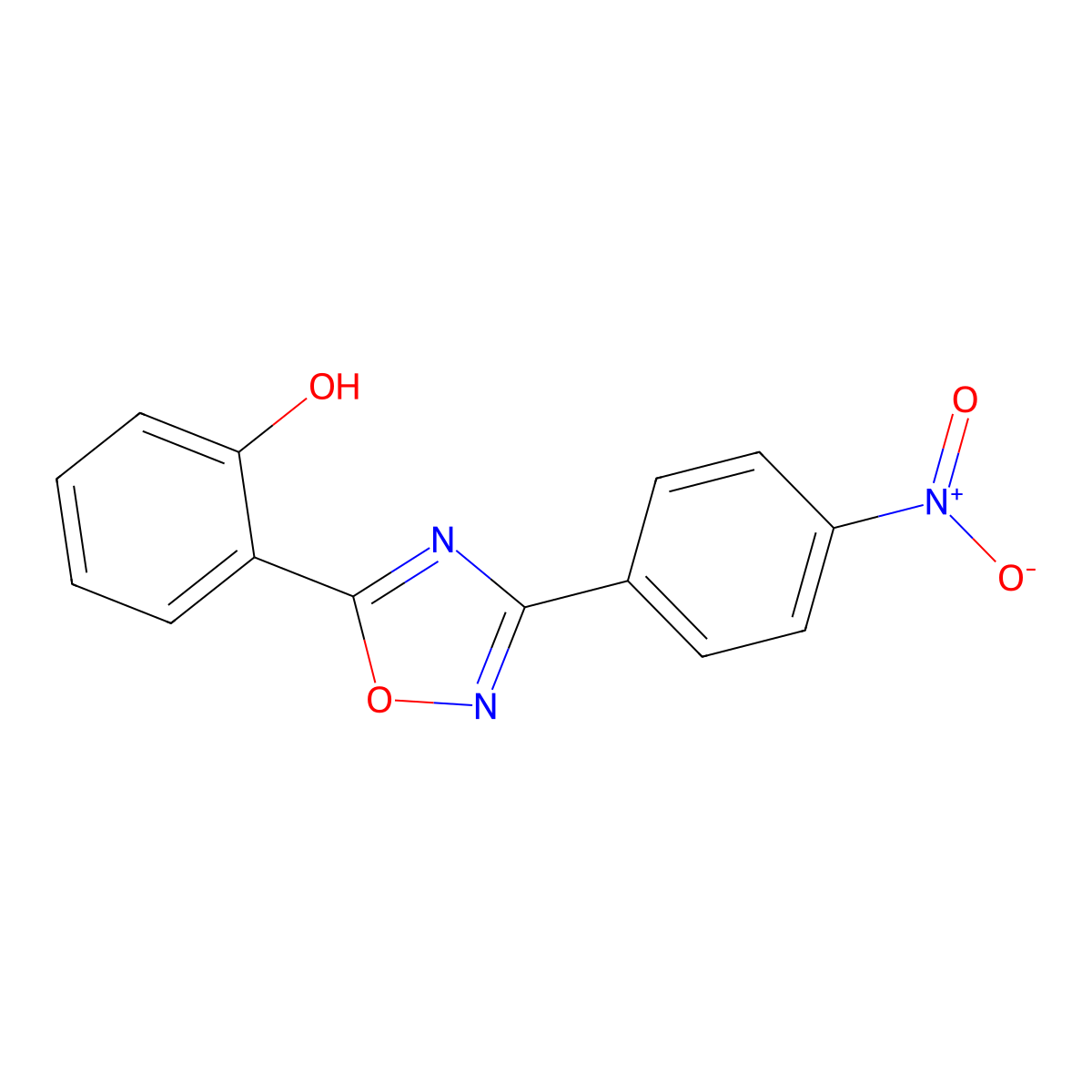 2-[3-(4-Nitrophenyl)-1,2,4-oxadiazol-5-yl]phenol molecular structure, CAS 144726-79-4