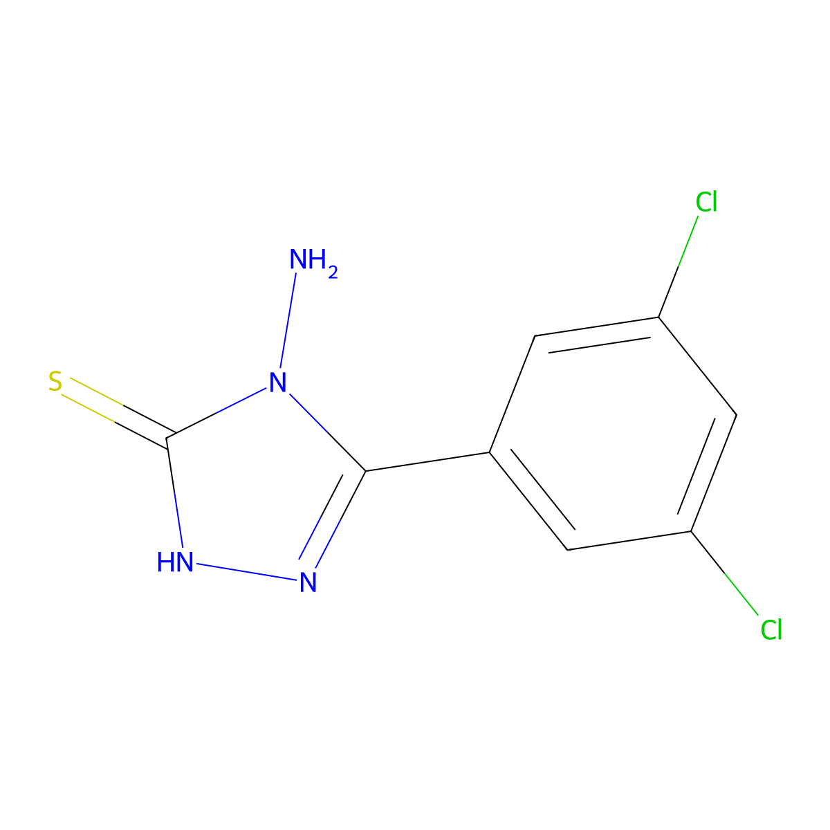 4-amino-5-(3,5-dichlorophenyl)-4H-1,2,4-triazole-3-thiol molecular structure, CAS 144729-37-3