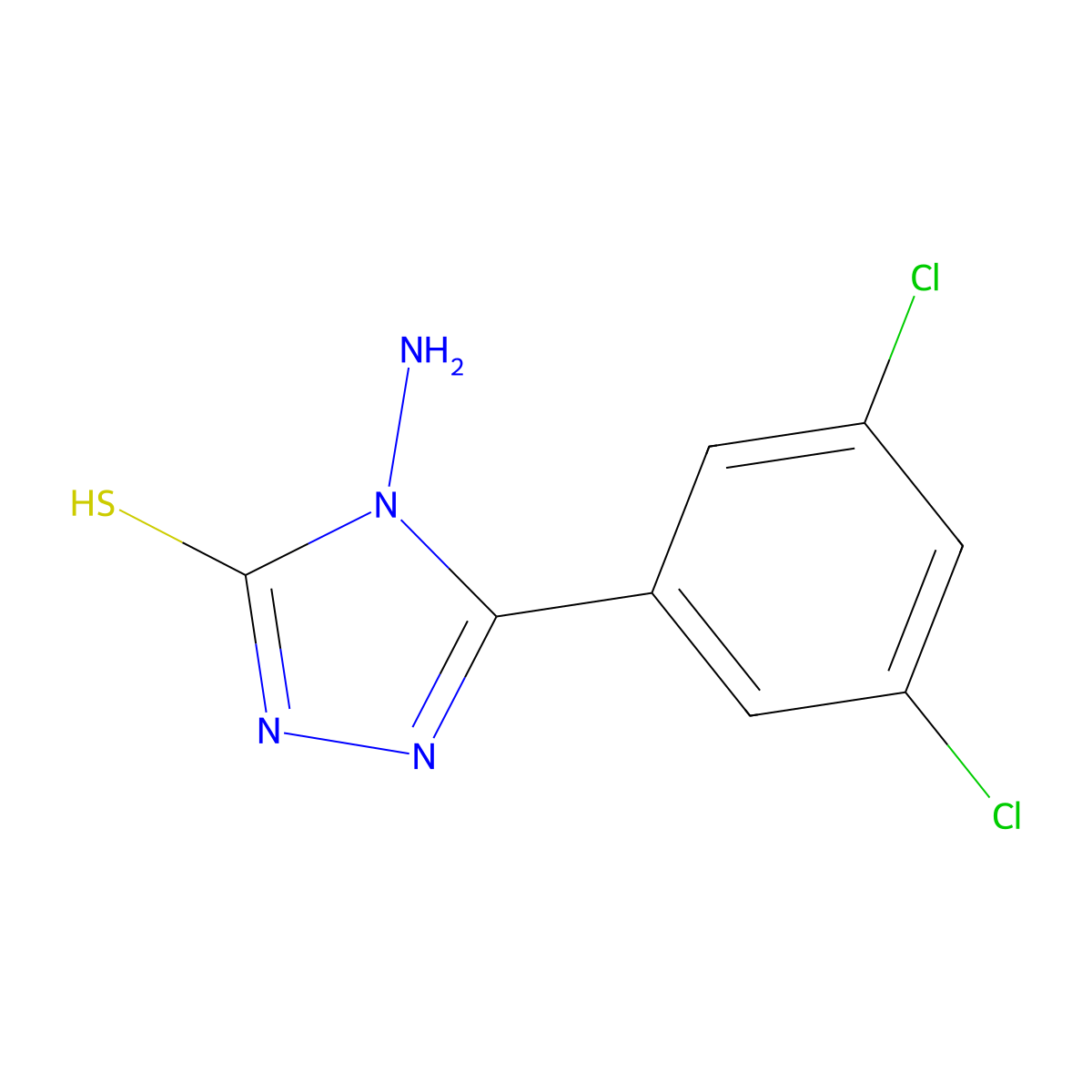 4-amino-5-(3,5-dichlorophenyl)-4H-1,2,4-triazole-3-thiol molecular structure, CAS 144729-37-3