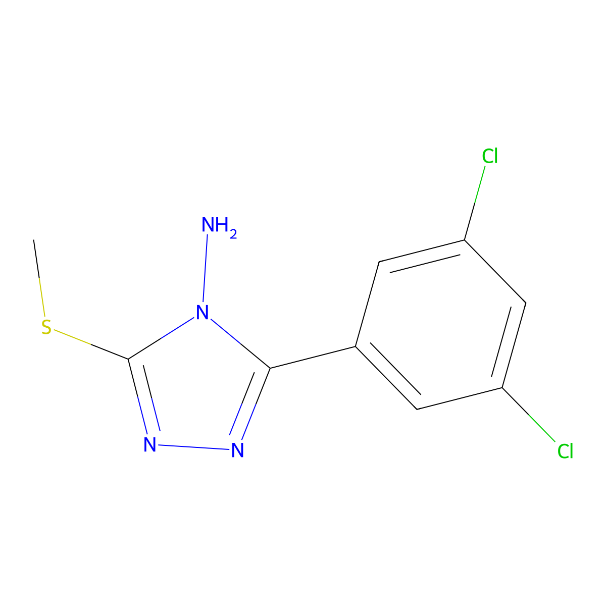 3-(3,5-dichlorophenyl)-5-(methylthio)-4H-1,2,4-triazol-4-amine molecular structure, CAS 144729-42-0