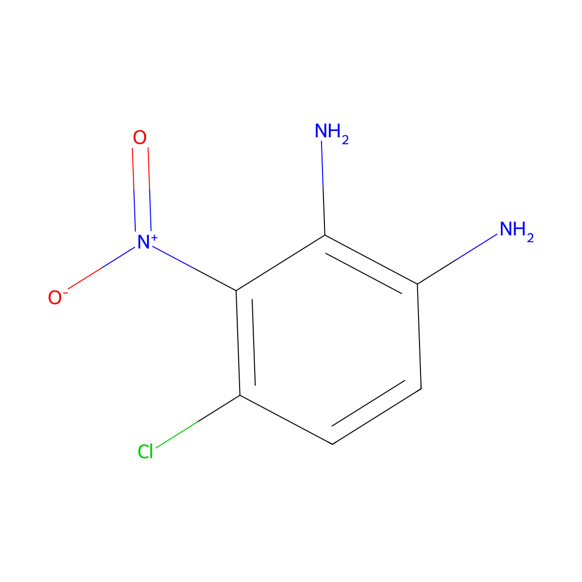 4-Chloro-3-nitro-1,2-benzenediamine molecular structure, CAS 144729-44-2