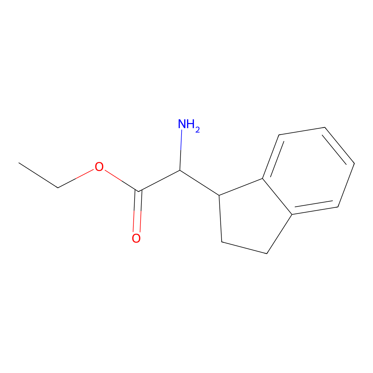 ethyl 2-amino-2-(2,3-dihydro-1H-inden-1-yl)acetate molecular structure, CAS 1447298-29-4