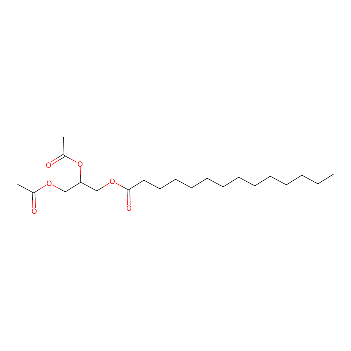 Tetradecanoic acid, 2,3-bis(acetyloxy)propyl ester molecular structure, CAS 14473-55-3