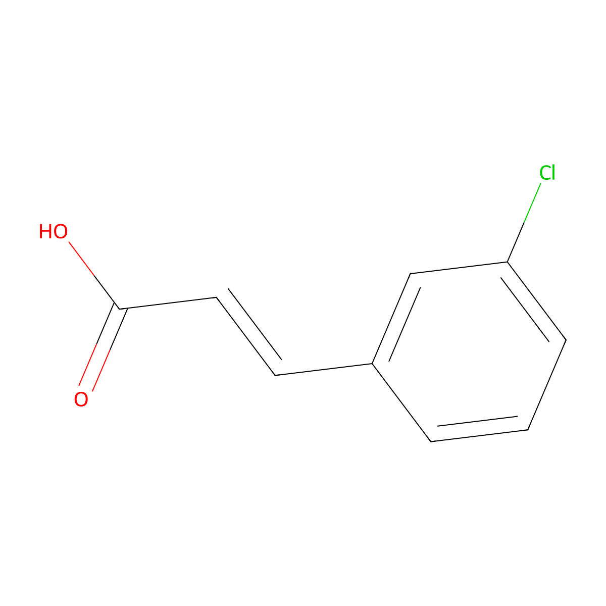 2-Propenoic acid, 3-(3-chlorophenyl)- molecular structure, CAS 14473-90-6