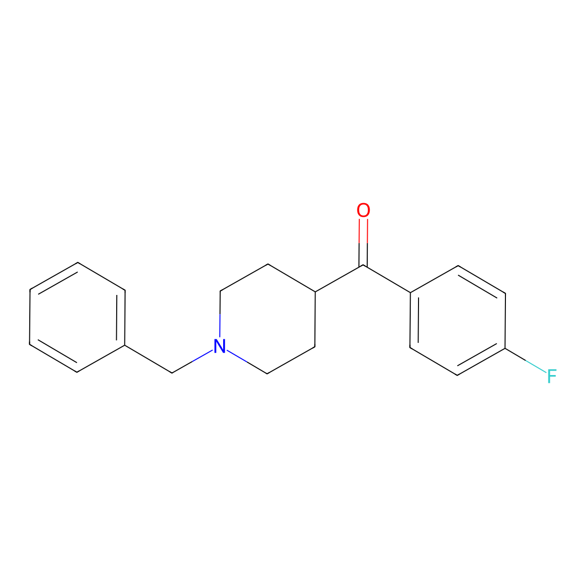 (1-Benzyl-piperidin-4-yl)-(4-fluoro-phenyl)-methanone molecular structure, CAS 144734-31-6