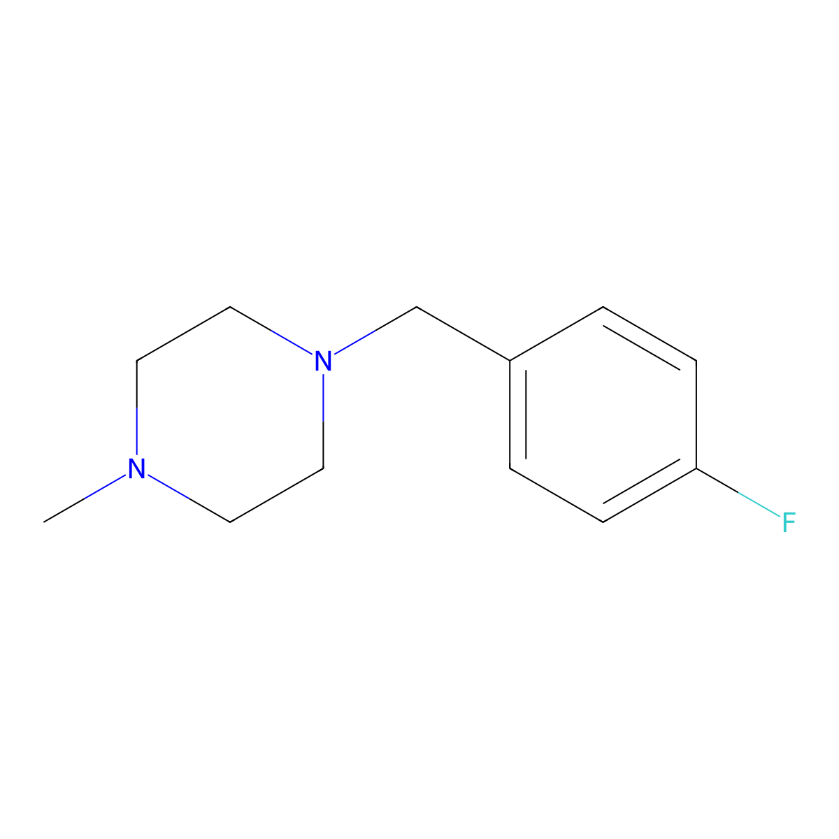 1-[(4-Fluorophenyl)methyl]-4-methylpiperazine molecular structure, CAS 144734-44-1