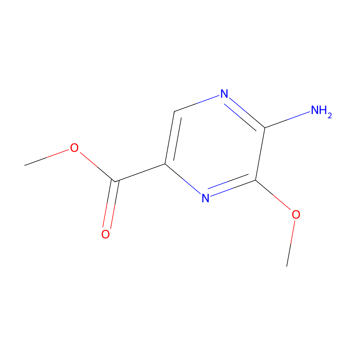 Methyl 5-amino-6-methoxypyrazine-2-carboxylate molecular structure, CAS 1447364-37-5